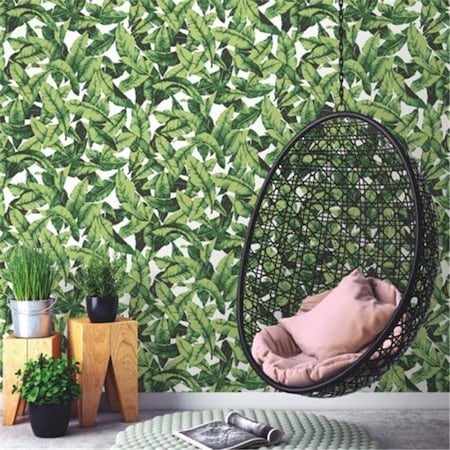 Comfortcorrect Palm Leaf Peel & Stick Wallpaper; Green CO494708